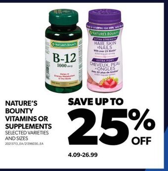 Real Canadian Superstore Nature's bounty vitamins or supplements offer