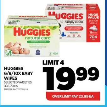 Real Canadian Superstore Huggies 6/9/10x baby wipes, 336-704's offer