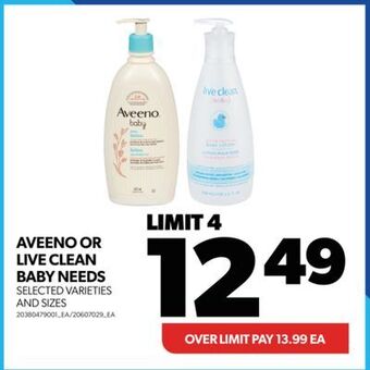 Real Canadian Superstore Aveeno or live clean baby needs offer