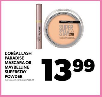 Real Canadian Superstore L'oréal lash paradise mascara or maybelline superstay powder offer