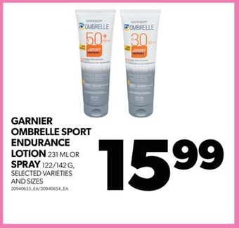 Real Canadian Superstore Garnier ombrelle sport endurance lotion 231 ml or spray 122/142 g offer