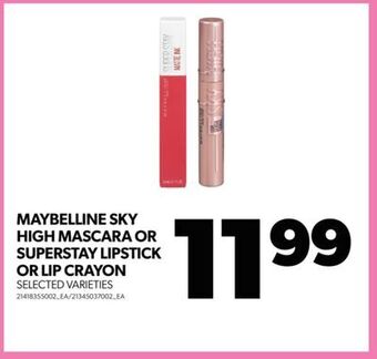 Real Canadian Superstore Maybelline sky high mascara or superstay lipstick or lip crayon offer