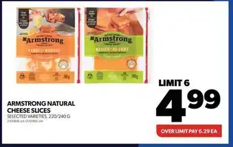 Real Canadian Superstore Armstrong natural cheese slices, 220/240 g offer