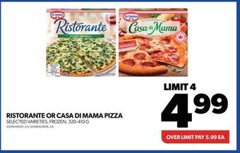 Real Canadian Superstore Ristorante or casa di mama pizza, 320-410 g offer