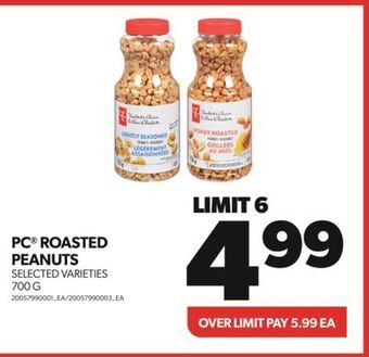 Real Canadian Superstore Pc® roasted peanuts, 700 g offer