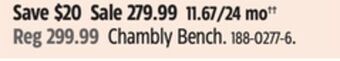 Canadian Tire Canvas chambly bench offer