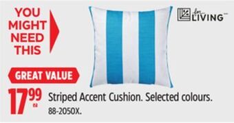 Canadian Tire For living striped accent cushion offer