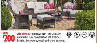 Canadian Tire Canvas summerhill 6-pc conversation set offer