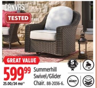 Canadian Tire Canvas summerhill swivel/glider chair offer