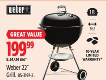 Canadian Tire Weber 22 grill offer