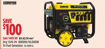 Canadian Tire Champion 8000w/10,000w tri-fuel generator offer