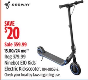 Canadian Tire Ninebot e10 kids' electric kickscooter offer