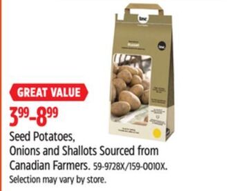 Canadian Tire Bulbs are easy seed potatoes, onions and shallots sourced from canadian farmers offer
