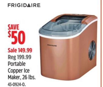 Canadian Tire Frigidaire portable copper ice maker, 26 lbs offer