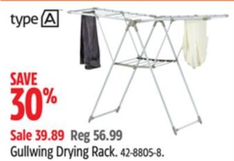 Canadian Tire Type a gullwing drying rack offer