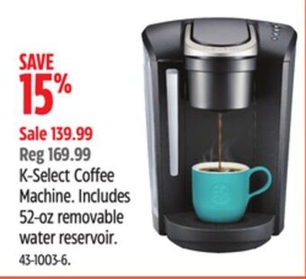 Canadian Tire Keurig k-select coffee machine offer