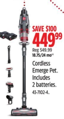 Canadian Tire Hoover cordless emerge pet offer