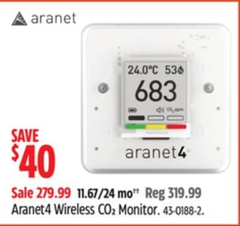Canadian Tire Aranet4 wireless co₂ monitor offer
