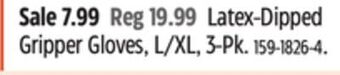Canadian Tire Yardworks latex-dipped gripper gloves, l/xl, 3-pk offer