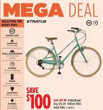 Canadian Tire Stratus trillium 700c adult bike offer