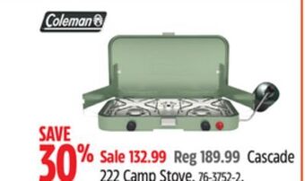 Canadian Tire Coleman cascade 222 camp stove offer