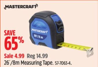 Canadian Tire Mastercraft 26'/8m measuring tape offer