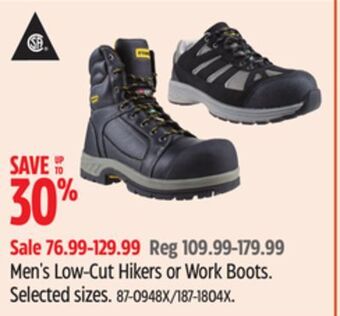 Canadian Tire Stanley men's low-cut hikers or work boots offer