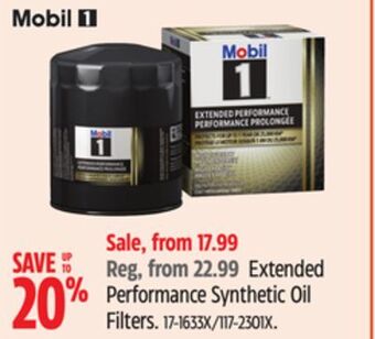 Canadian Tire Mobil 1 extended performance synthetic oil filters offer
