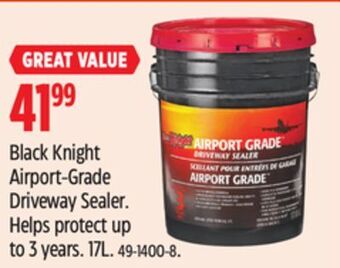 Canadian Tire Black knight airport-grade driveway sealer offer