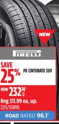 Canadian Tire Pirelli p8 cinturato suv tires offer