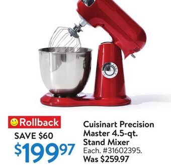 Walmart Cuisinart precision master 4.5-qt. stand mixer offer