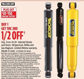 Canadian Tire Selected shocks and struts offer