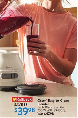 Walmart Oster® easy-to-clean blender offer