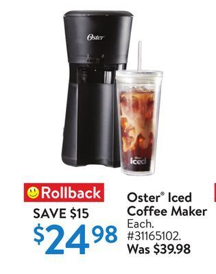 Walmart Oster® iced coffee maker offer