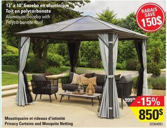 Sushi Shop Aluminum gazebo with polycarbonate roof offer