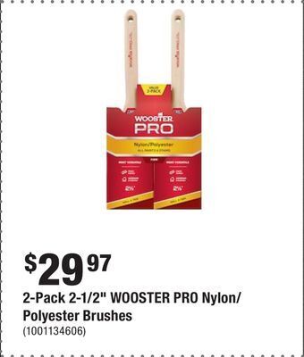 Home Depot 2-pack 2-1/2 wooster pro nylon/polyester brushes offer