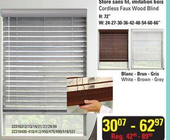 Cordless faux wood blind