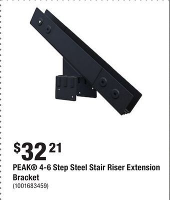 Home Depot Peak® 4-6 step steel stair riser extension bracket offer