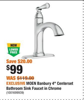 Home Depot Exclusive moen banbury 4 centerset bathroom sink faucet in chrome offer