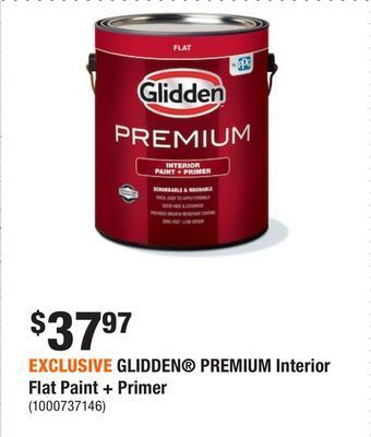 Home Depot Exclusive glidden® premium interior flat paint + primer offer