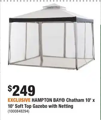 Home Depot Exclusive hampton bay® chatham 10' x 10' soft top gazebo with netting offer