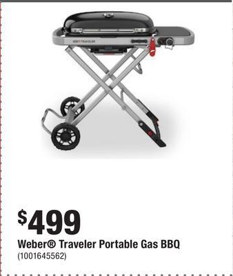 Home Depot Weber® traveler portable gas bbq offer
