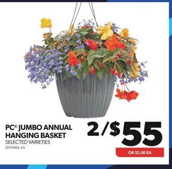 Real Canadian Superstore Pc® jumbo annual hanging basket offer