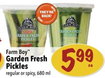 Farm Boy Farm boy™ garden fresh pickles offer