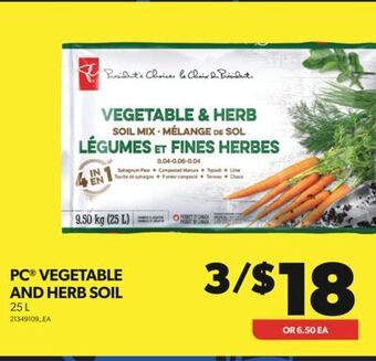 Real Canadian Superstore Pc® vegetable and herb soil, 25 l offer