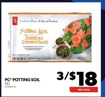Real Canadian Superstore Pc® potting soil, 25 l offer