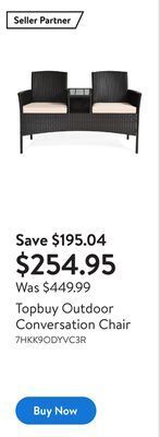 Walmart Topbuy outdoor conversation chair offer