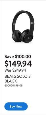 Walmart Beats solo 3 black offer