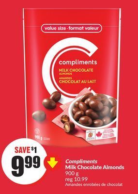 Chalo FreshCo Compliments milk chocolate almonds 900 g offer