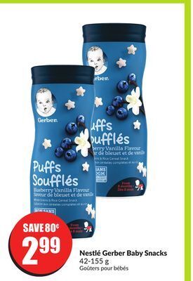 Chalo FreshCo Nestlé gerber baby snacks 42-155 g offer